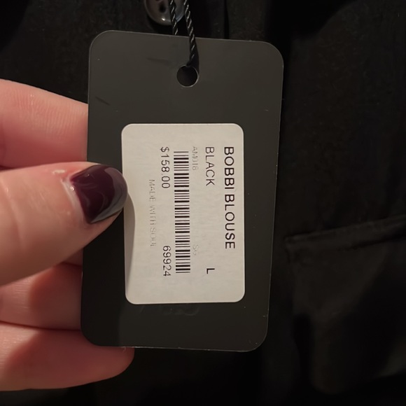 New With Tags Black long sleeve button down blouse! - Picture 3 of 3